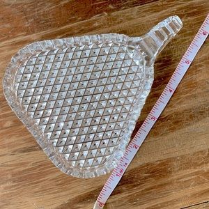 VERY RARE Vintage Small Triangular Crystal Hors D'oeuvre Handled Plate